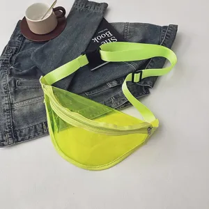 Neon transparent waist bag clear chest bag casual streetwear fashion messenger bag for daily use