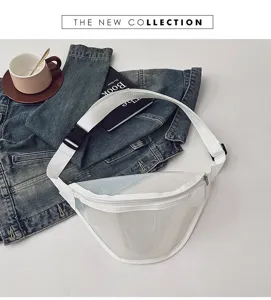 Transparent chest bag for women men casual fashion waist bag minimalist clear crossbody bag