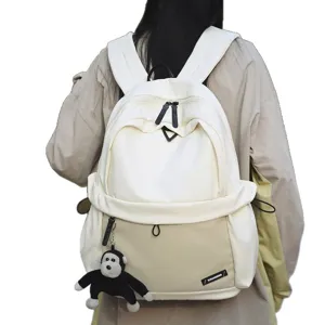 Mochila casual de lona de gran capacidad bolsa escolar para mujeres estilo cotidiano