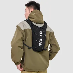 Back view of a lightweight waterproof running vest backpack for marathon hiking