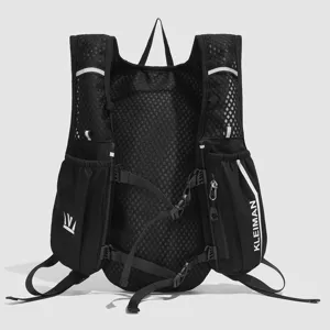 Lightweight black hydration vest backpack for marathon running and outdoor cycling.