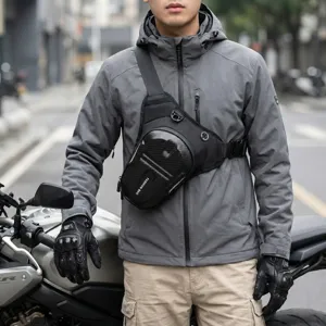 Multifunctional motorcycle leg bag tactical chest bag carbon fiber rider bag for men