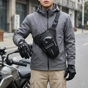 Waterproof motorcycle leg bag tactical waist bag hard shell rider Fanny pack for outdoor cycling.
