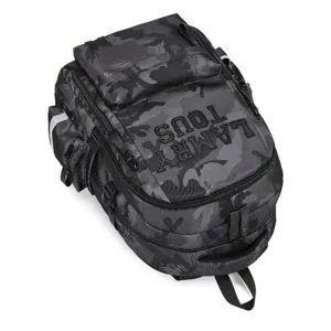 Donkere camouflage rugzak voor heren en dames, grote capaciteit stijlvolle studentenschooltas.