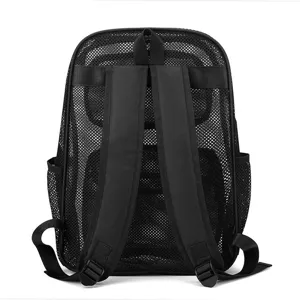 breathable mesh backpack student school bag large capacity travel fitness rucksack black