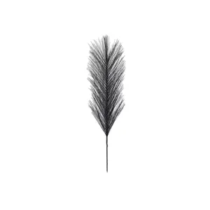 Black artificial pampas feather reed flower for wedding floral home holiday window decor 1pc
