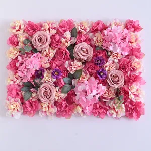 Kunstmatige rozen bloemenwand paneel achtergrond voor bruiloft en huisdecoratie.