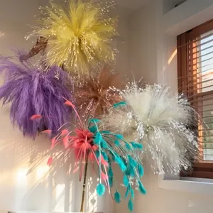 Kunstmatige Plastic Pauw Gras Vuurwerk Bloemenarrangement Voor Bruiloft Feest Tafeldecoratie Achtergrond Scène Lay Out Podium Huisdecoratie