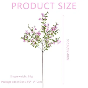 Artificial Osmanthus flower branch for home and wedding decor, 95cm pink floral spray
