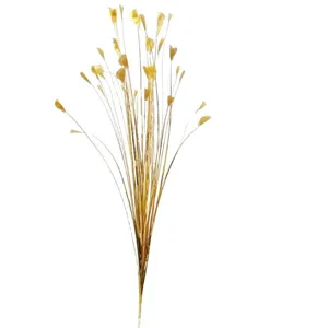 Gouden kunstbloemen boeket bruiloft decoratie pauw gras bloemstuk tafel middelpunt