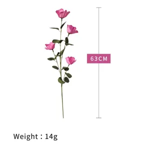 Detailansicht der 63 cm langen rosa künstlichen Gesang-Blume mit 4 Köpfen