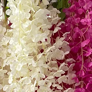 Τεχνητά λουλούδια wisteria κρεμαστή μεταξωτή γιρλάντα για διακόσμηση οροφής σπιτιού γάμου