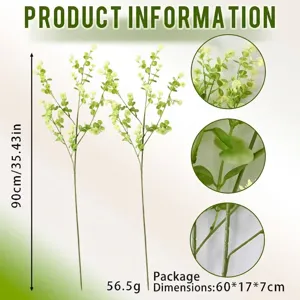 90 cm hoher künstlicher Grünzweig mit gelben Knospen für Hochzeit und Heimdekoration