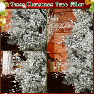 36Pcs Bayas de Navidad Ramas Artificiales Bolas de Espuma Nevadas Decoración Fiestas