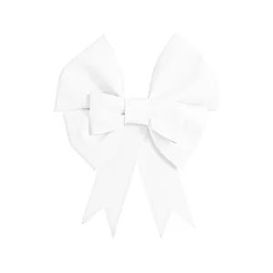 White EVA foam bow detail view, smooth surface and clean shape for Christmas tree decor.