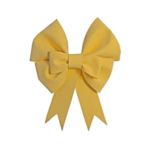 Yellow EVA foam bow detail close-up, perfect for Christmas tree decor and DIY wall hanging.