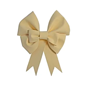 Large light yellow EVA foam bow decoration, perfect for Christmas tree holiday wall hanging DIY.