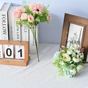 Kunstmatige bloemboeketten voor huisdecoratie bruiloft bloemstukken fotografie rekwisieten set