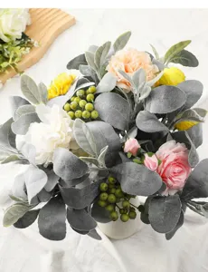 Artificial rabbit ear leaf flower bouquet simulation plant home decor floral arrangement