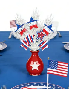 Independence Day patriotic star centerpiece red vase July 4th party home decoration table decor