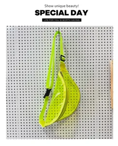 Transparent neon green fanny pack chest bag stylish casual sling bag for women and men.