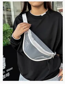 Transparent chest bag clear fanny pack waterproof crossbody shoulder bag for women men fashion