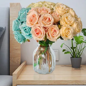 7 hoofd vintage kunstmatige rozen boeket neppe bloemen voor woonkamer tafel decor.