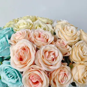 7-Hoofd Vintage Kunstmatige Rozen Bloemboeket Neppe Bloemen voor Thuis Tafel Decor