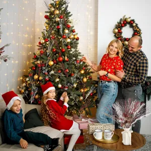 Weihnachten gold Glitzer Beere Zweig dekorative Piekser und Kranz Set für Heimparty Dekor