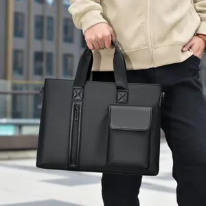 Borsa da lavoro professionale nera da uomo per il pendolarismo quotidiano e l'ufficio