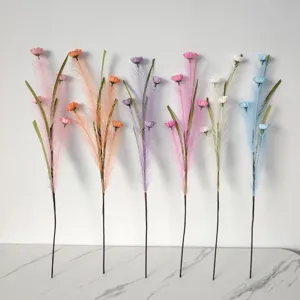 Tiges de fleurs de roseau artificielles multicolores pour décoration intérieure et accessoires photo