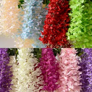 Kunstmatige Wisteria Bloemen Hangende Slinger voor Bruiloft Plafond Huis Decoratie
