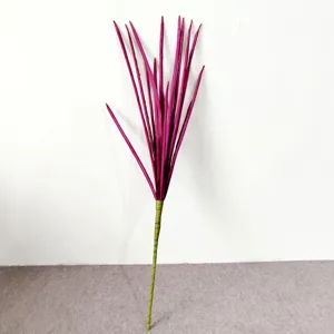 Detailed macro view of the vibrant purple PE artificial decorative onion grass stalk