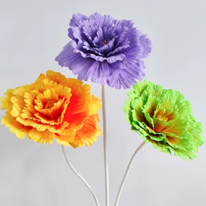 Giant artificial peony flowers details view for wedding road guide and party decoration display.