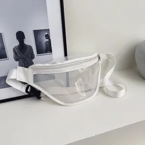 Transparent chest bag fashion minimalist clear waist bag crossbody bag detail view