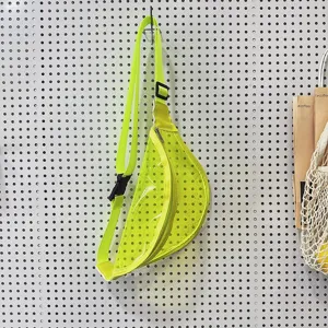 Neon yellow transparent chest bag fashion sling bag casual streetwear clear waist pack