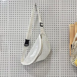 Transparent Clear Chest Bag Casual Fashion Crossbody Bag Summer Travel Sling Pack White