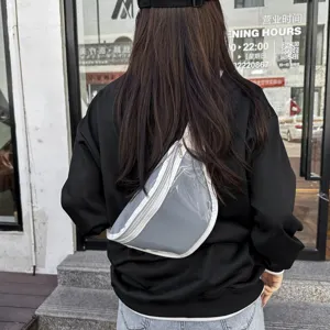 Transparent fanny pack for women men stylish clear chest bag casual streetwear crossbody bag