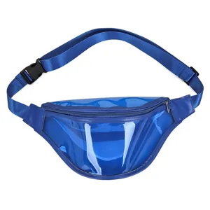 Transparent blue waist bag stylish chest bag casual crossbody bag for women and men
