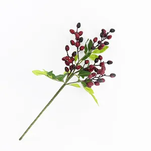 Rametto di olive e bacche artificiali per decorazioni natalizie e composizioni floreali.