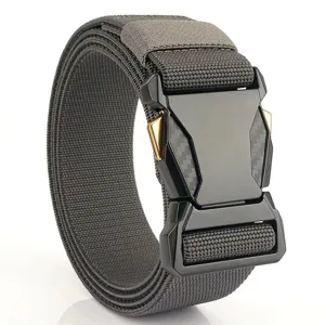 Men Tactical Belt Nylon Woven Stretch Belt With Quick Release Buckle For Outdoor Work Cargo Pants Casual Waist Belt