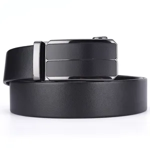 High Grade Top Layer Cowhide Leather Belt Men Automatic Buckle Business Casual Genuine Leather Waistband Fashion Black Coffee Pant Belt