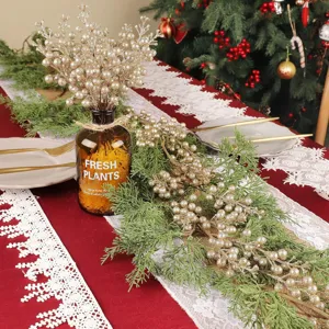 36er-Set goldene Glitzerbeeren-Picks für Weihnachtsbaum- und festliche Tischdekoration