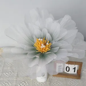 Grande fleur de pivoine artificielle en tulle de soie pour décoration de mariage