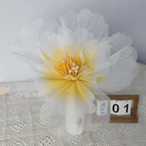 Fleur de pivoine artificielle en filet faite à la main décoration de mariage fenêtre