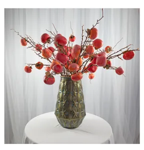 Rami di cachi artificiali composizione floreale vaso per salotto tavolo decorazione