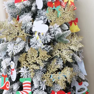 Weihnachten gold Glitzer Tannenzweige künstlicher Baum Feiertags Deko Set mit 20 Stk