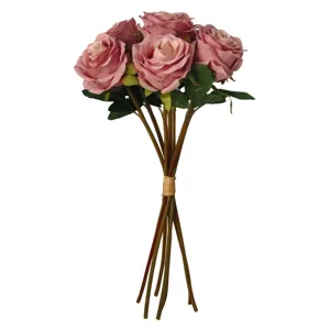 Kunstmatige vintage roze rozen boeket 7 koppen nep bloemen decoratie voor thuis huwelijk.