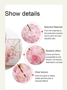 Artificial cherry blossom branch for home decoration, realistic pink floral wedding decor.
