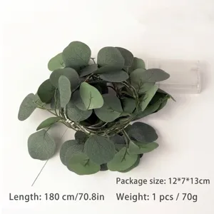 180cm künstliche Eukalyptus-Ranke mit LED-Lichtern und Batteriekasten